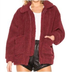 I.AM.GIA Jacket Teddy Coat Sherpa Oversized Extra Small Red